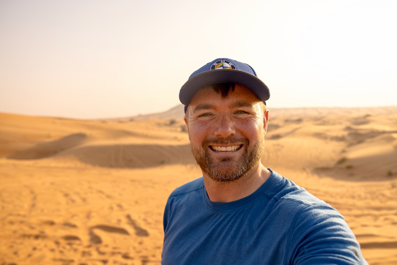 Adam Chandler in the desert